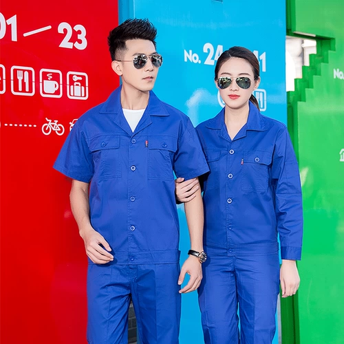 Хлопковый тонкий износостойкий комбинезон, короткий рукав