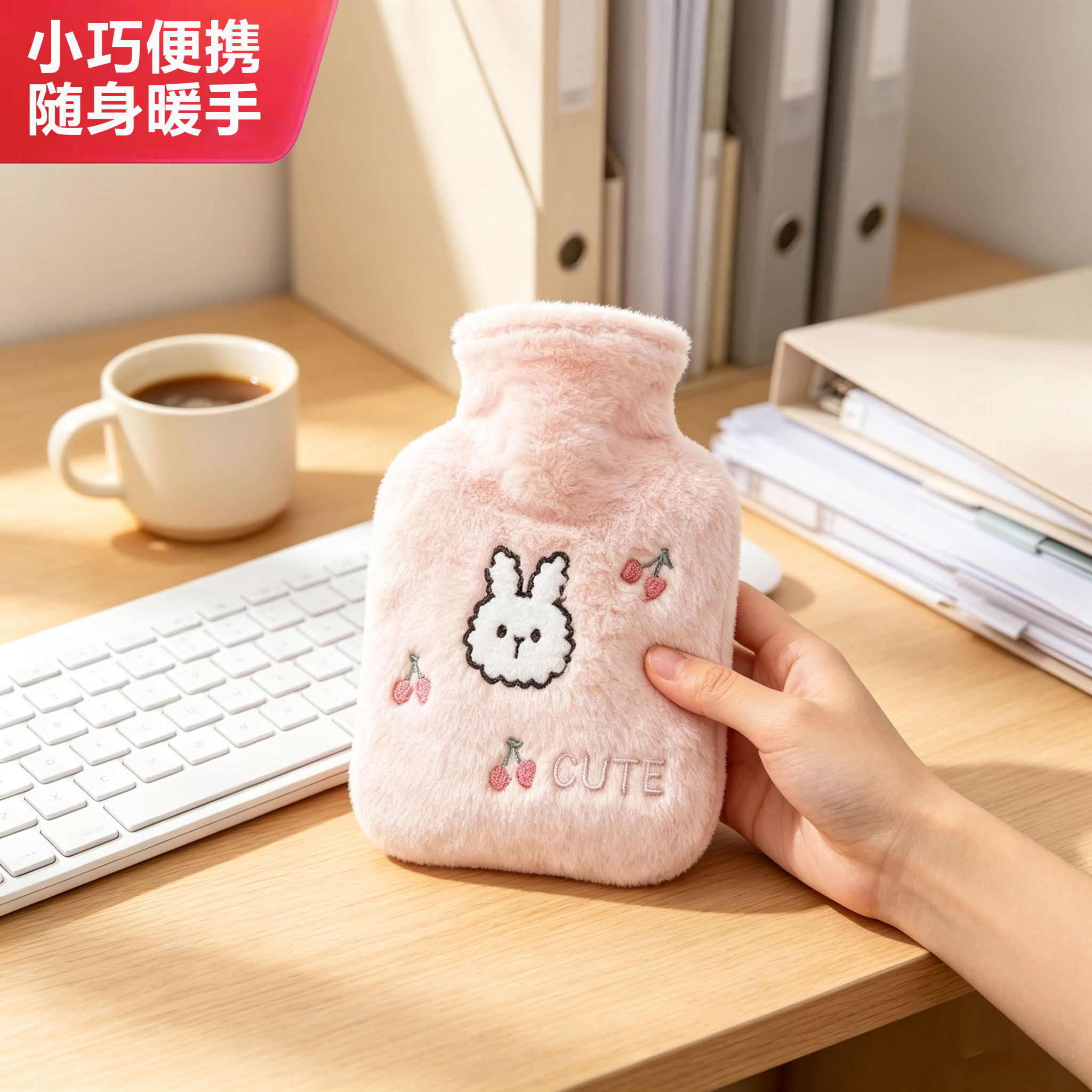 小号迷你便携注水热水袋女生热敷袋暖肚子毛绒保暖随身暖手暖水袋