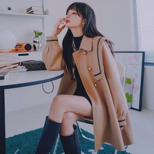 现货 冬装新款不起球夹金属扣娃娃领毛呢外套207-J916P160控238图片