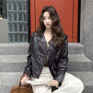 【新款】 现货pu皮衣外套短款机车服207-334P155控248图片