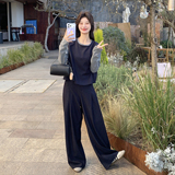 【新款】数据好马甲T桖阔腿裤套装三件套207-332P190控308，女装套装/套裙，卡莱