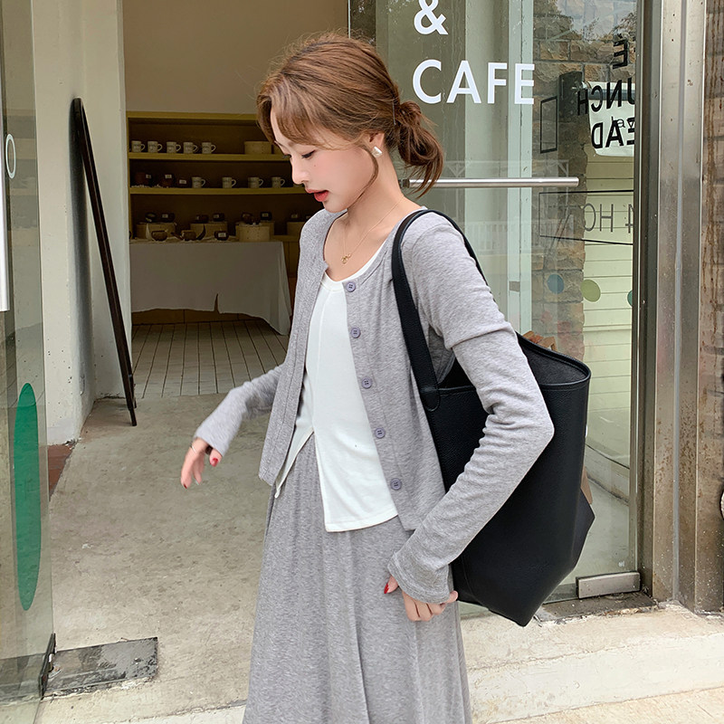 【新款】现货显瘦卫衣开衫半身裙三件套207-8816P175控258,女装套装/套裙,卡莱