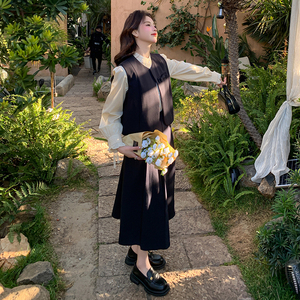 【现货】秋装新款马甲半裙套装2件套207-030P145控208图片