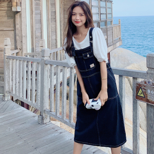 牛仔背带连衣裙女夏季女装2025新款夏装港味复古chic裙子图片