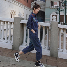 现货主推款高转化系带减龄复古牛仔连体裤207-J523P115控168，女装牛仔裤，卡莱