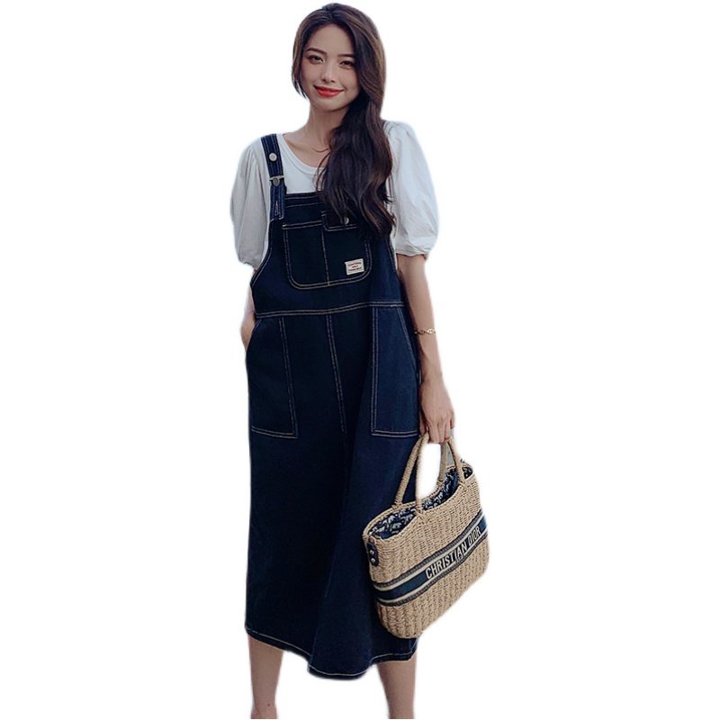 牛仔背带连衣裙女夏季女装2025新款夏装港味复古chic裙子,女装连衣裙,卡莱
