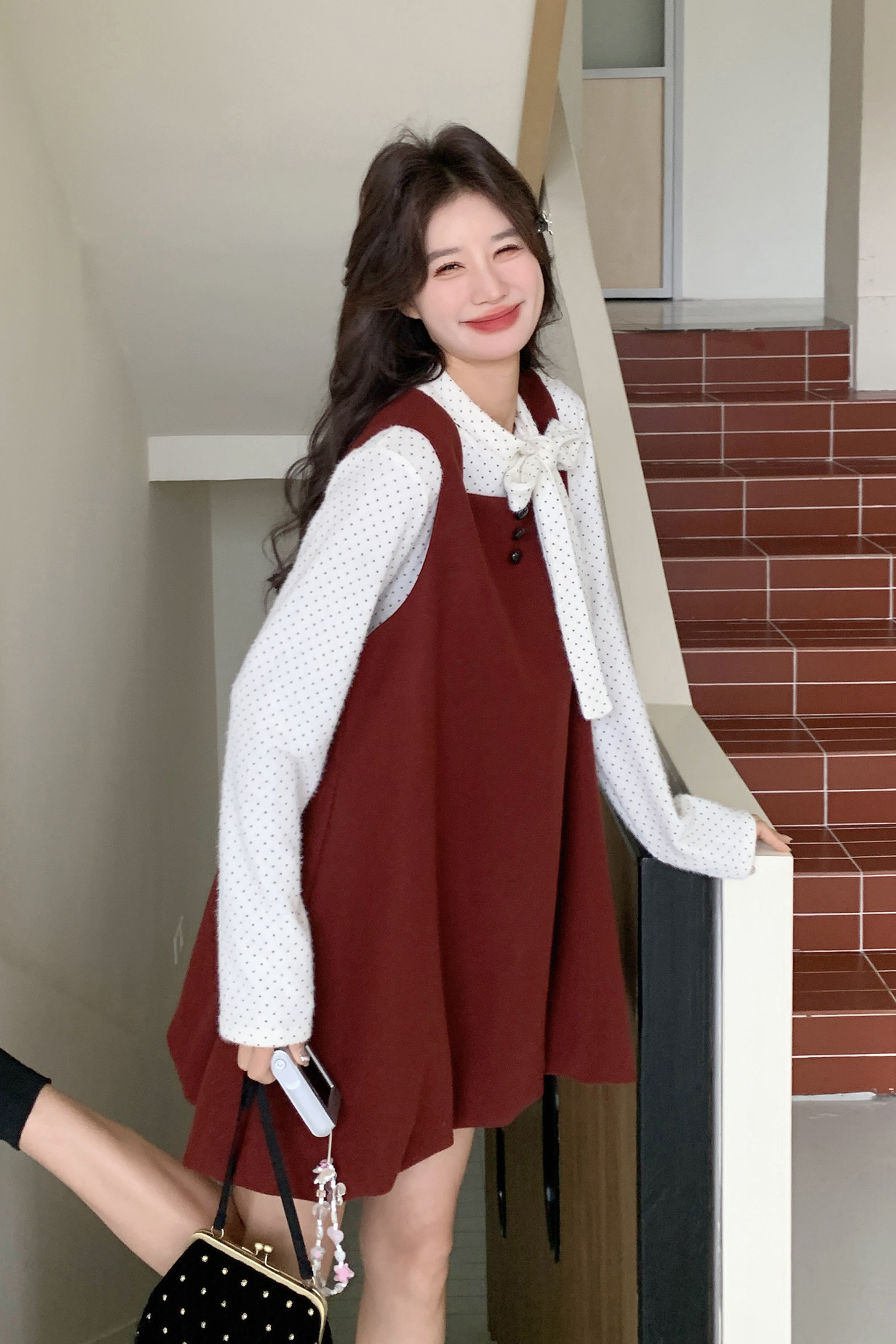 【新款】蝴蝶结系带T桖花苞背带裙两件套装207-330P175控288,女装套装/套裙,卡莱