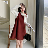 【新款】蝴蝶结系带T桖花苞背带裙两件套装207-330P175控288，女装套装/套裙，卡莱