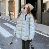 新款现货针织拼接羽绒服白鸭绒207-1820P295控418，女装羽绒服，卡莱