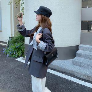 【新款】蕾丝拼接飘带西装207-8037P155控248，女装西装，卡莱