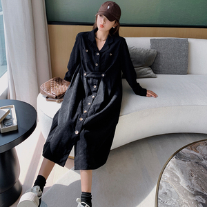 现货 2023春装腰扣多种穿法连衣裙西装领裙207-J2366P115控168,女装连衣裙,卡莱