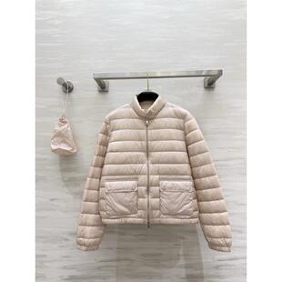 米色立领轻薄羽绒服女冬季两件套显瘦百搭初冬穿搭