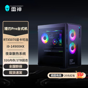 主机 5060Ti显卡32G内存1TB大容量固态游戏电竞办公商用电脑台式 雷神黑武士猎刃Pro台式 机主机i9酷睿RTX5070