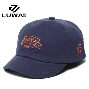 路瓦新款美式复古短檐棒球帽男款春夏季纯棉鸭舌帽休闲刺绣遮阳帽