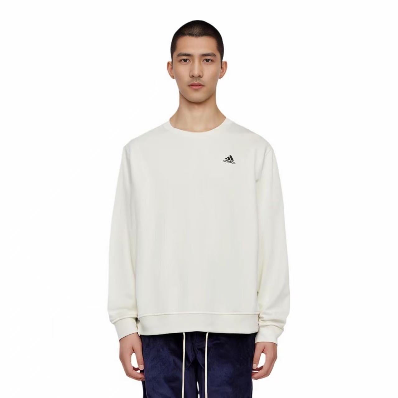 Adidas阿迪达斯加绒卫衣秋冬 圆领白色上衣宽松运动IB2713 IB2774