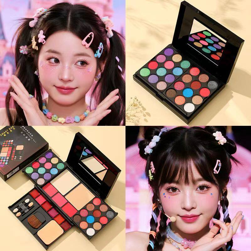 果汁香槟彩色眼影盘红色绿色眼影多色玩妆彩虹盘舞台妆套装