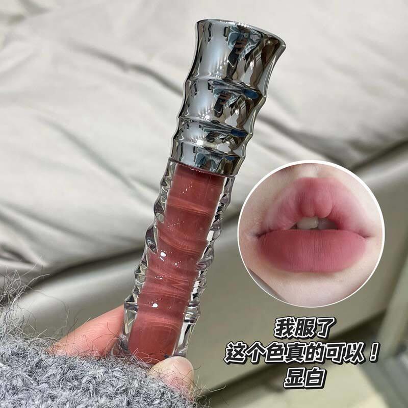 低饱和温柔唇釉不掉色显白唇泥学生伪素颜素颜裸妆唇彩~高级灰粉