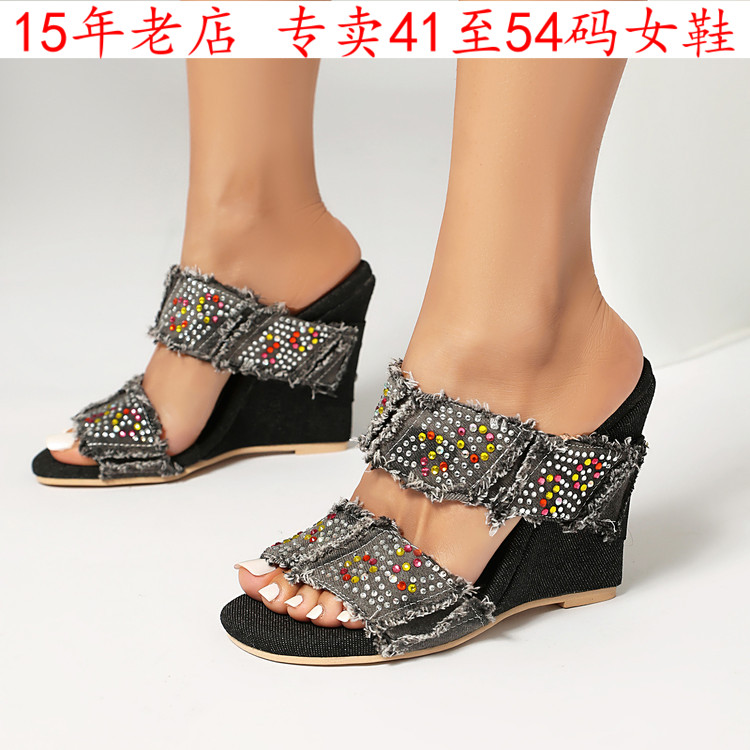 特大码女鞋43凉鞋444546一字拖