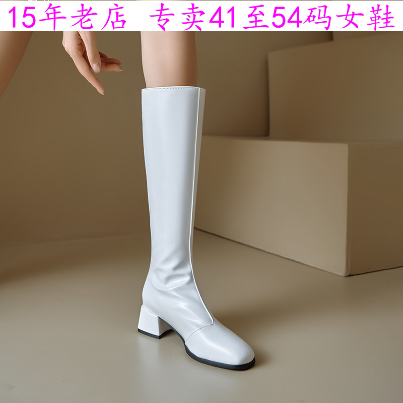 41到46特大码女鞋44中跟高筒靴45
