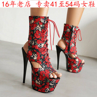 外贸41到46特大码女鞋超高跟凉鞋子鱼嘴模特舞台表演夜店43 44 45