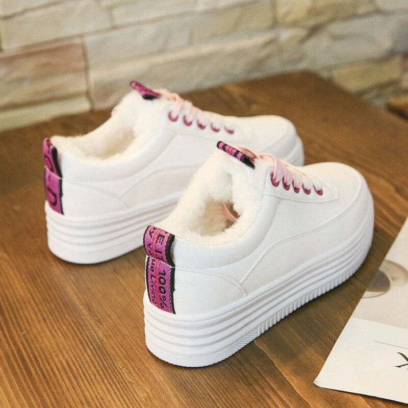 Plush White shoes winter new pattern Cotton-padded shoes Versatile student Korean Edition The thickness of the bottom motion Single shoes leisure time skate shoes P49in the Women's Shoes, Low shoes  category - from Buy2taobao.com to provide professional Taobao agent buy service