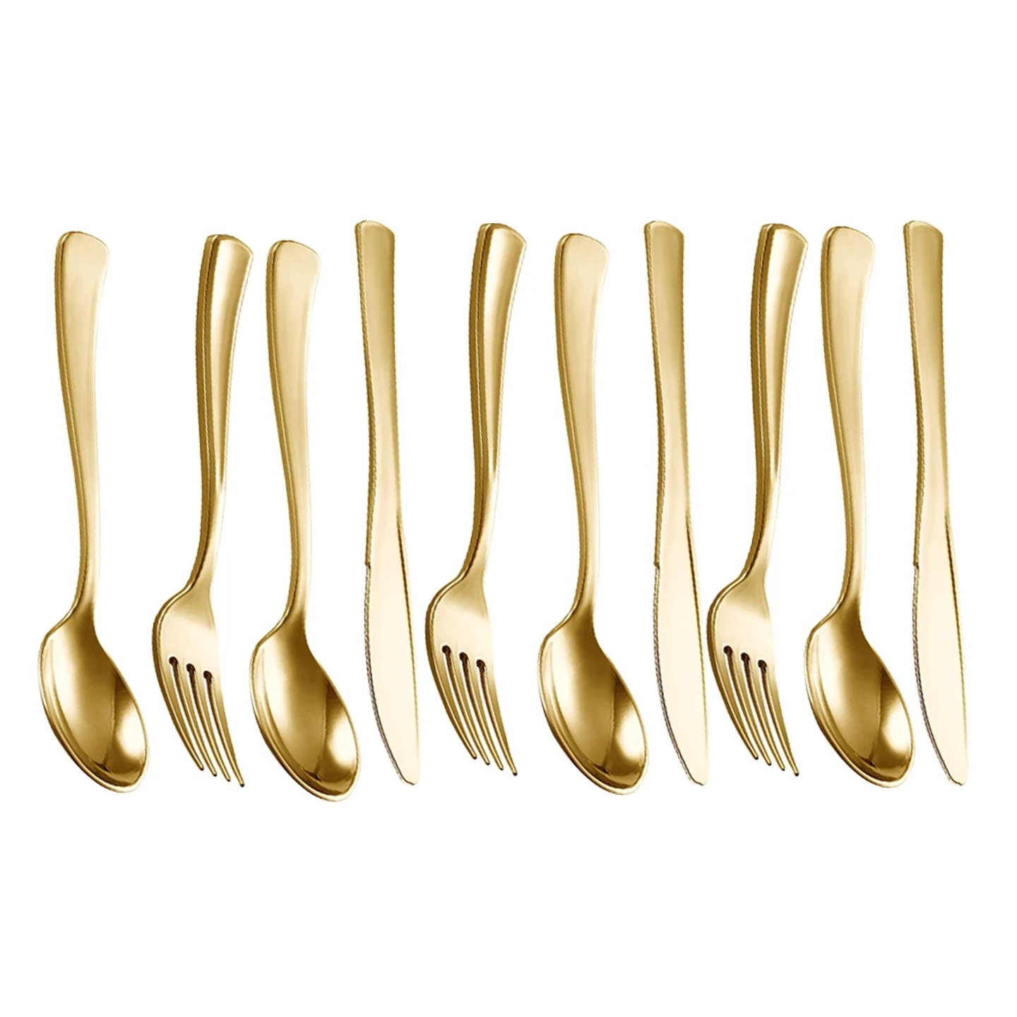 10 Sets Disposable Tableware Dinnerware Kit Plastic Cutlery