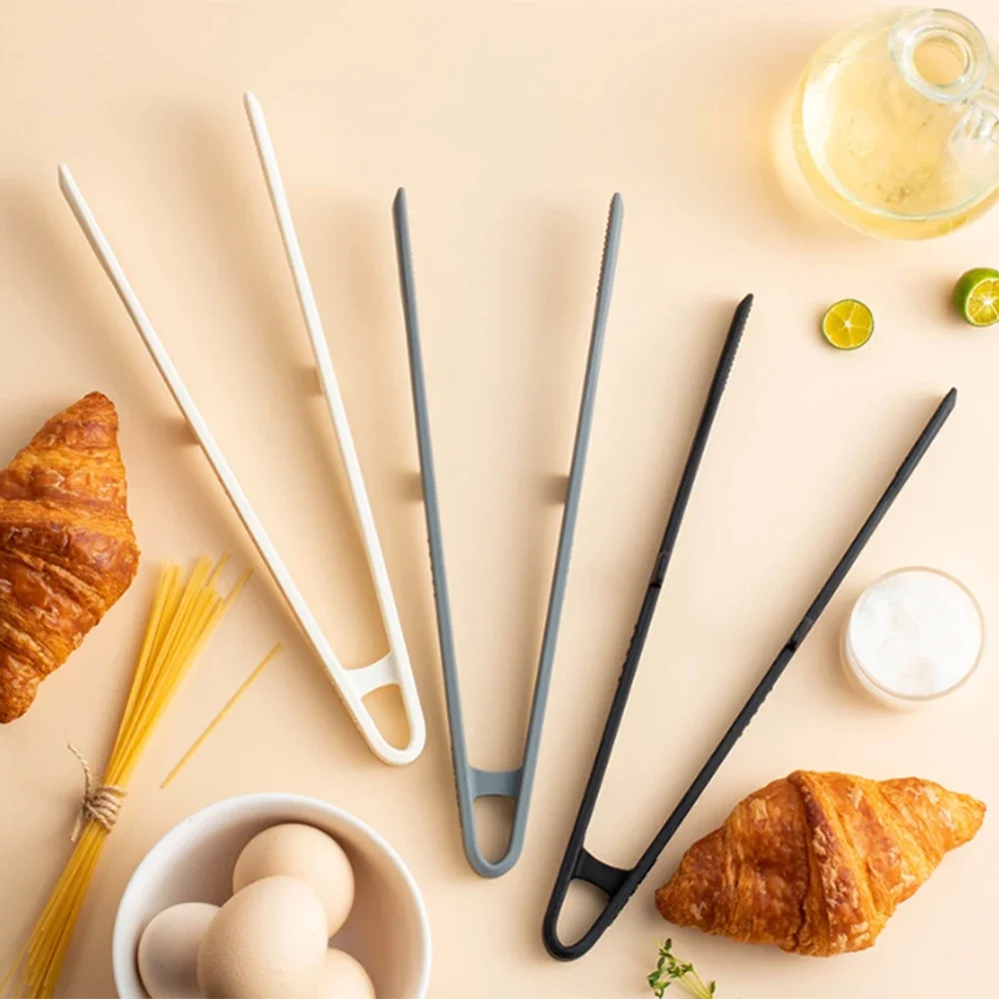 Non-slip Silicone Food Toast Tongs Trivet Tongs for Kitchen