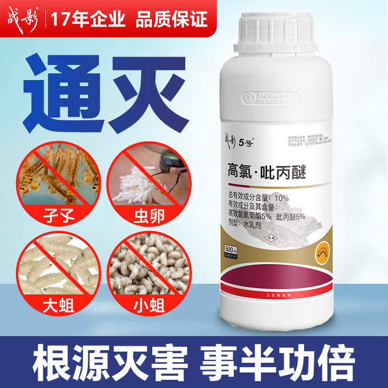 战影5号抑制蝇蛆滋生大小蛆通杀养殖场化粪池污水沟农村旱厕杀蛆
