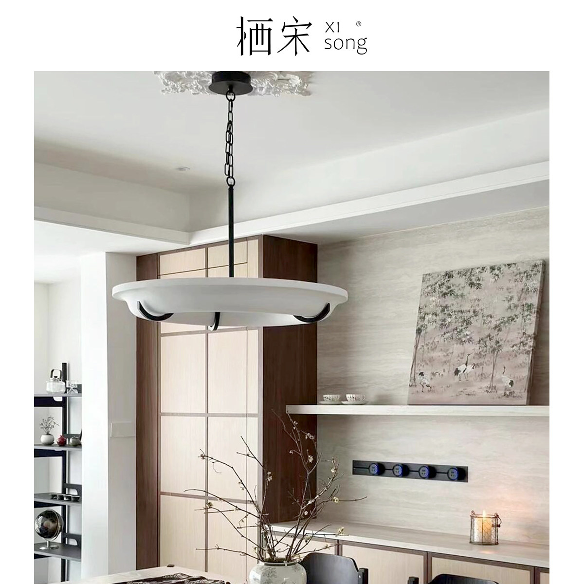 法式复古侘寂风中古设计师vc石膏吊灯卧室美式客厅餐厅别墅老钱风