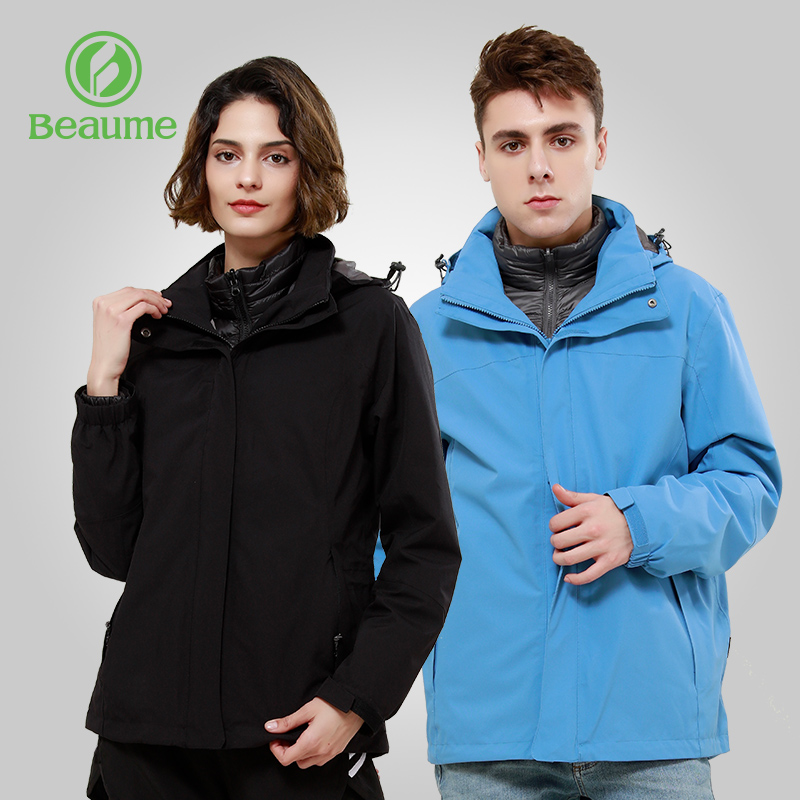 beaume中性款三合一套羽绒冲锋衣-鹅绒防风防水蓄热保暖一衣多穿