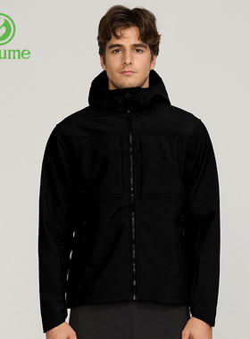 BEAUME宝美户外男款连帽软壳外套 加绒防风外套 加绒内里FRA43009