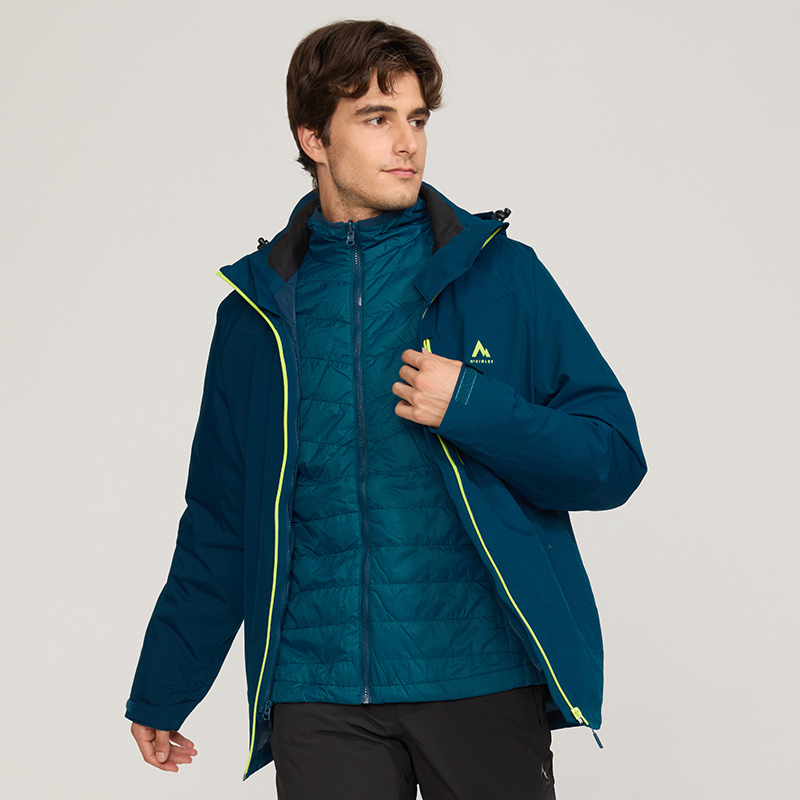 YT秋冬男士三合一冲锋衣可拆卸外套户外运动棉服夹棉内胆两件套