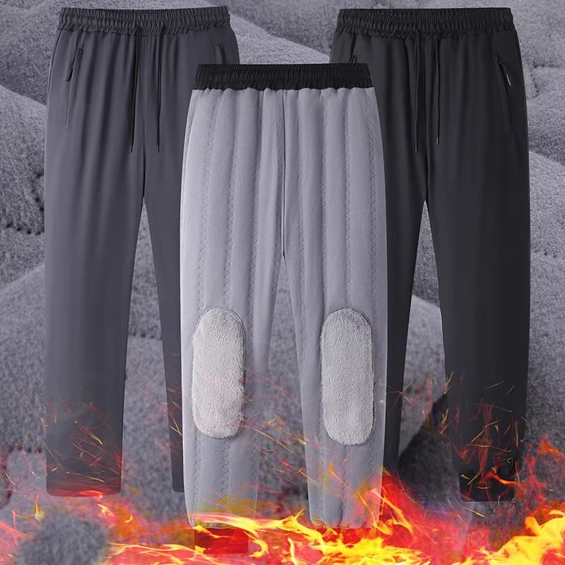 婧婧子严选服饰加绒加厚冬季保暖棉裤男女同款大码防风防水护膝裤