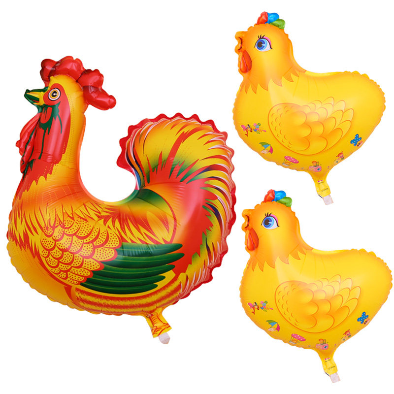 新年商场酒吧鸡年开业气球装饰 吉祥公鸡新款 卡通大公鸡气球