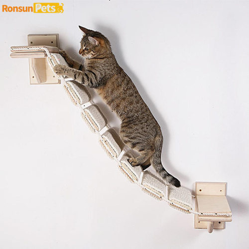 墙面猫爬架软梯猫桥猫咪吊桥剑麻磨爪观景攀爬一体墙壁式猫爬架