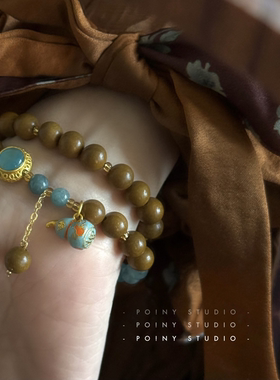 复古合香珠沉香手链女复古串珠双圈手串小众文玩饰品手饰品新品