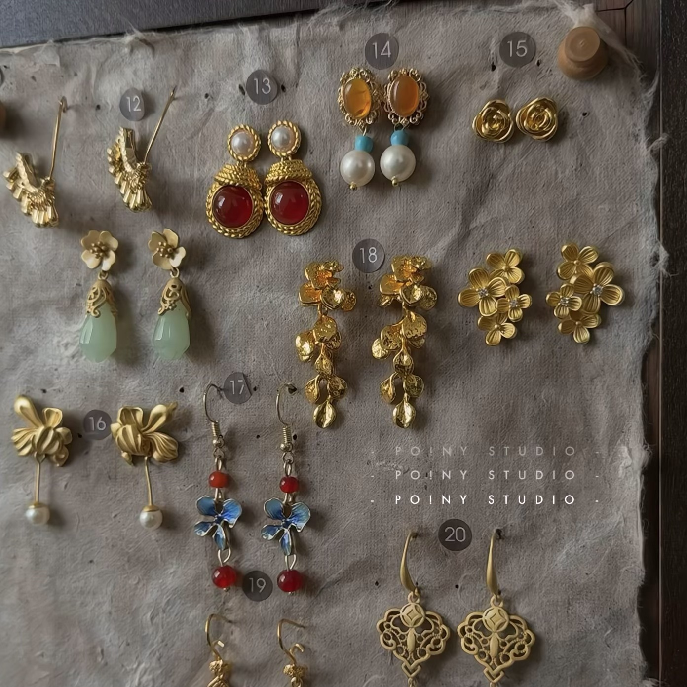 【3件减5元】复古金色耳环女花朵精致高级感气质百搭珍珠耳饰耳夹