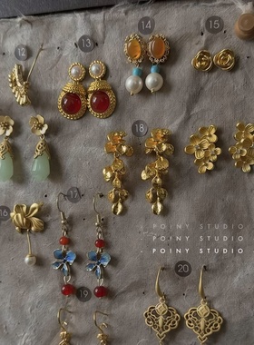 【3件减5元】复古金色耳环女花朵精致高级感气质百搭珍珠耳饰耳夹