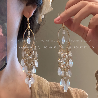 波西米亚夸张流苏耳环女