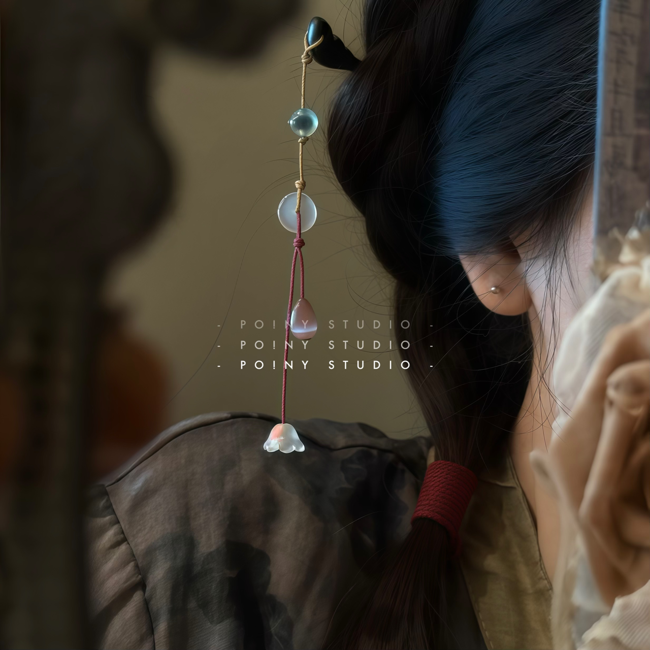 原创小众平安扣发簪女