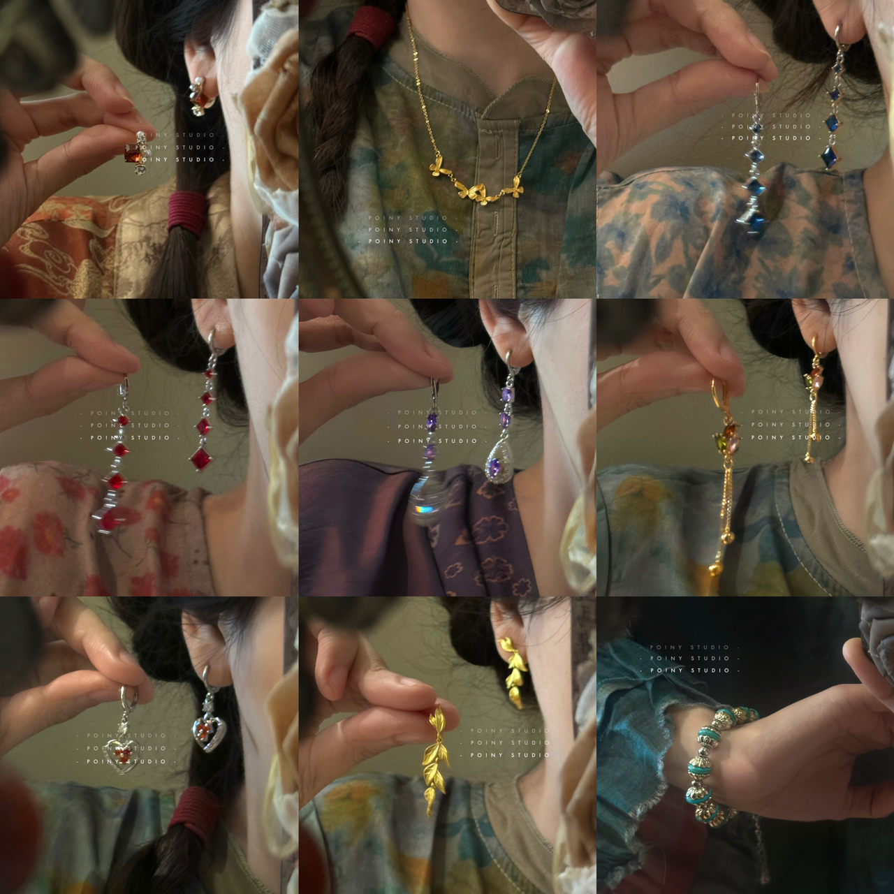 3件5.8折 新中式国风耳环女小众设计感高级气质耳坠复古耳饰耳夹