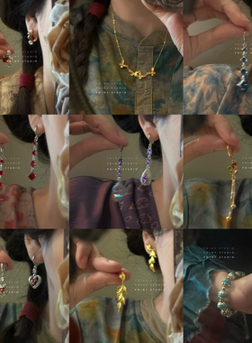 3件5.8折 新中式国风耳环女小众设计感高级气质耳坠复古耳饰耳夹