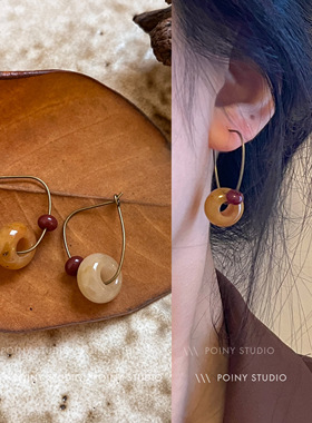 原创简约圈圈耳环女耳圈气质高级独特感时尚百搭复古耳饰2024新款