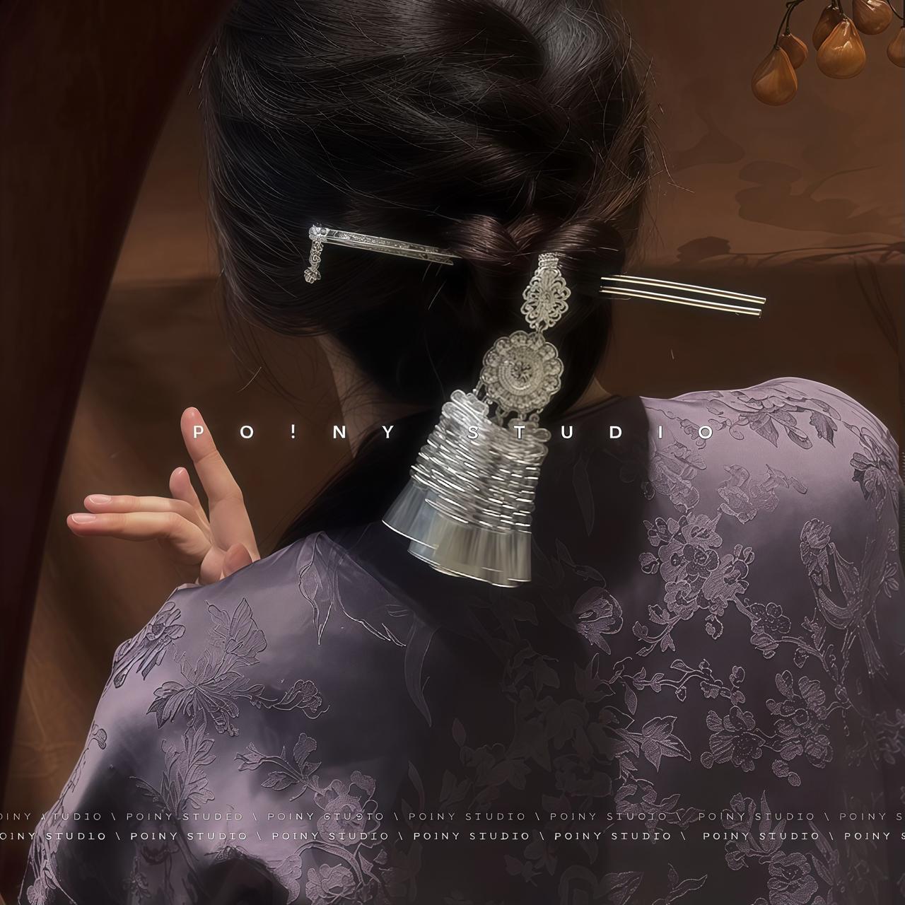 手工苗银发簪少数民族风发饰