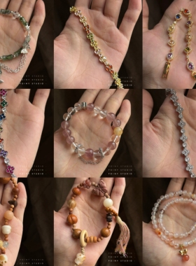 【3件5.8折】简约百搭串珠手链小众设计感木珠叠戴手饰品手串女