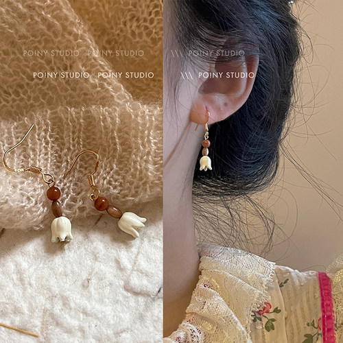 原创设计女花朵耳环耳钉