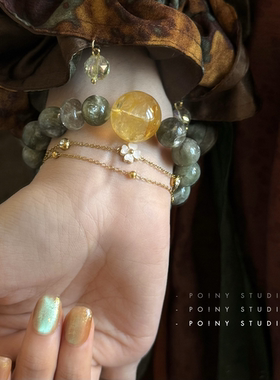 绿色水晶手链气质高级感轻奢时尚手工串珠手串新中式国风手饰新款