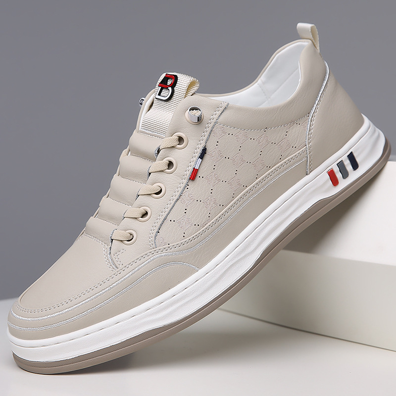 冬季奥伦软皮牛皮男鞋跨境软底潮流百搭日常休闲皮鞋板鞋男鞋