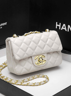 小香风cf链条包包2025新款专柜正品小方包菱格单肩斜挎包女士真皮