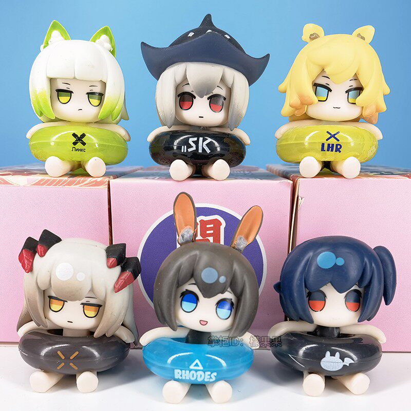 明日方舟手办海滩q版泳装泳圈 斯卡蒂凯尔希车载摆件盲盒公仔礼物